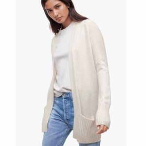 Aritzia TALULA Lenox Cardigan Sweater Angora Cashmere Blend Oatmeal Quiet Luxury